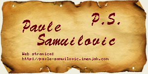 Pavle Samuilović vizit kartica